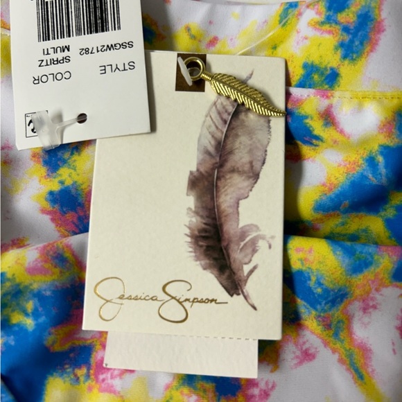 NWT Jessica Simpson Tie Dye High Waist Spritz Bikini Bottom Small - Picture 3 of 5